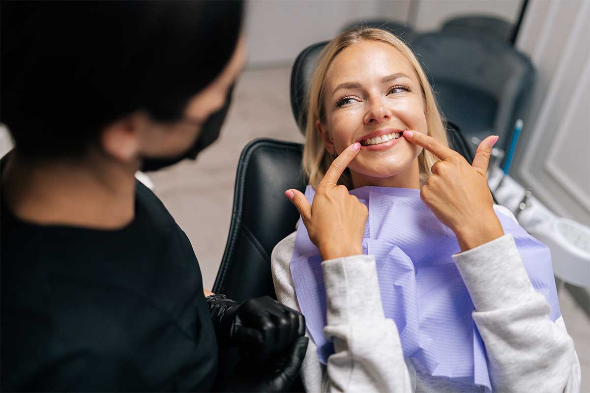 woman-smiling-dental-chair-vancouver-wa Woman smiling in dental chair during cosmetic dental visit in Vancouver WA